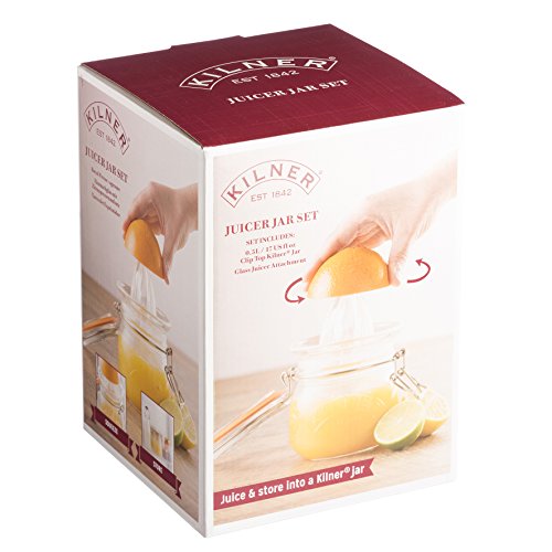 Kilner Saftpresse Zitronenpresse Set – Inklusive 0,5 Liter Clip Top Jar, transparent - 2