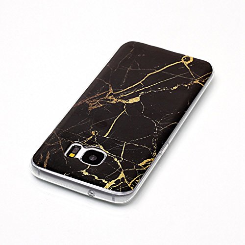 Cozy Hut Für Samsung Galaxy S7 Edge Handyhülle mit Marmor / Marble Design(schwarz / golden) | Handytasche | | Schale | | Hülle | | Case | Handy-etui | TPU-Bumper | Soft Case | Schutzhülle Cover für den optimalen Schutz ihres Samsung Galaxy S7 Edge (5,5 Zoll) – Gold schwarzer Marmor - 4