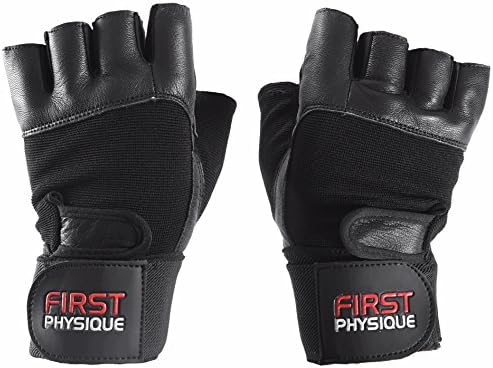 Ultra Soft Leather Weight Lifting Gym Gloves - Heavy Duty 13" Wrist Support Strap – Breathable with Padded Palm Protection - Black - Men & Women Sizes - Strength Training & Bodybuilding