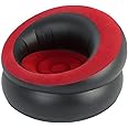 Unibos | Air Chair Inflatable sofa | Indoor & Outdoor Use | Blow up Seat Gaming Lounger | Inflatable Chair Camping | Inflatable Couch Sofa Armrests | Flocked Surface Ultra Soft | Single – Red/Black