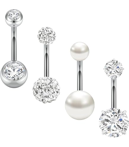 20 Bijoux De Piercing En Acier Inoxydable Pour Nombril - Flexible, Pour Femme Enceinte, Maternité, Anneaux De Nez, Boucles D'oreilles - 4
