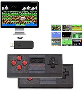 SmartCam Two Players USB Wireless Handheld Plug & Play Wireless Video Game for Kids (8 Bit Retro Built-in Games) for 2 Players- ( batteries are not included )