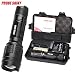 Produktbild Aberimy Taschenlampen-Set, Taschenlampe Praktische LED wiederaufladbare Schlüsselanhänger Wasserdicht SHOBDW X800 Zoomable XML T6 LED Taktische Polizei Taschenlampe + 18650 Akku + Ladegerät