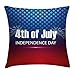 Produktbild Nacasu 4th of July Decor Throw Pillow Cushion Cover Heart Figures with Interior Clouds on US Flag Memorial Country Love Design Decorative Square Accent Pillow Case 18 X 18 Inches