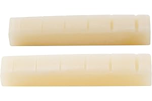 Musiclily Pro 42,95mm Gekerbt E-Gitarre und Akustikgitarre Ungebleicht Knochensattel Bone Nut für 6-saitiges Ibanez und PRS (2 Stück)