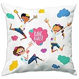 Cushion Cover with Filler 12X12 inches - Happy Holi (Rang-Barse)