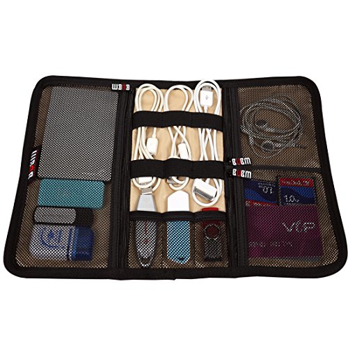 Damai Wrap Universaltasche Tragbare Tasche Elektronike Zubehöre für Reiseorganisator/Festplatte/Kabel (Medium, Schwarz) - 3