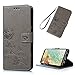 Produktbild Mlorras Hülle für Samsung Galaxy S8 Plus, Geprägte Rose Leder Handyhülle Klappbares Brieftasche Schutzhülle Wallet Case Cover mit Integrierten Kartensteckplätzen Grau
