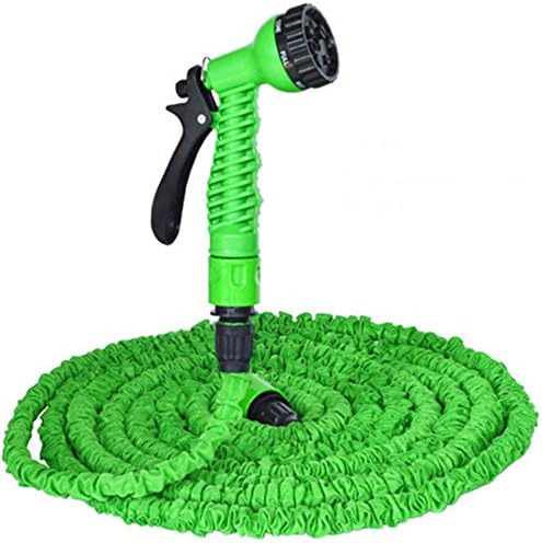 DiiZii 50FT/15M Expanding Garden Water Hose Pipe with 7 Function Spray Gun Expandable Flexible Magic Hose Anti-leakage Lightweight Easy Storage (Green)