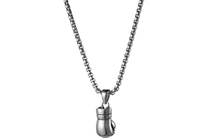 Flongo - Collana da Uomo con Ciondolo a Forma di Boxe e poing in Stile Vintage, Idea Regalo per Compleanno, Natale, San Valentino, Festa del Papa'