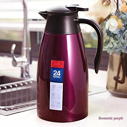 Rollsnownow Home 304 Stainless Steel Hot Water Bottle Heat Preservation High Capacity Insulation Pots Kitchen Restaurant Bedroom Warm Pot Kettle 2L ( Color : B )