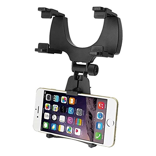 Preisvergleich Produktbild MPTECK @ Handy Halterung Autohalterung support Universal Verstellbar Rückspiegel stehen Smartphonehalterung Rückspeigelhalterung Autohalterung Spiegel KFZ Halter für iPhone Samsung LG Nexus HTC Motorola Sony und weitere Smartphones handy