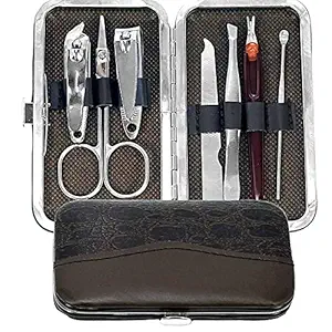 Manicure set Professional Stainless Steel Nail Clipper Kit Finger Plier Nails art Pedicure Toe Nail Tools Scissors Grooming Kit with Leather Travel Case