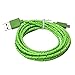 Produktbild 88AMZ 1M Nylon Micro USB Cable Datenkabel,USB Kabel Universal USB Ladekabel LadegerätSuper Speed KabelUSB Cable Ladekabel Daten Sync Fasterfür Samsung,Sony,Moto,HTC,Nokia,etc (Green)