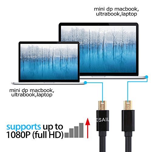 DisplayPort Kabel, VANDESAIL® Mini DisplayPort auf Mini Display Kabel mit 24K vergoldete Kontakte für PC & Apple / Mac, MacBook Pro, MacBook Air (10ft/3m, Mini dp to Mini dp) - 5
