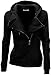 Price comparison product image Juicy Trendz Womens Ladies Biker Hoodie Jacket Top Sweatshirt Fleece