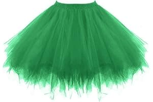 GENERIC Damen Tüllrock 50er Rockabilly Petticoat Tutu Unterrock Kurz Ballett Tanzkleid Ballkleid Abendkleid Karneval Damen 80er Puffy Tüllrock Tütü Röcke Tüll Petticoat