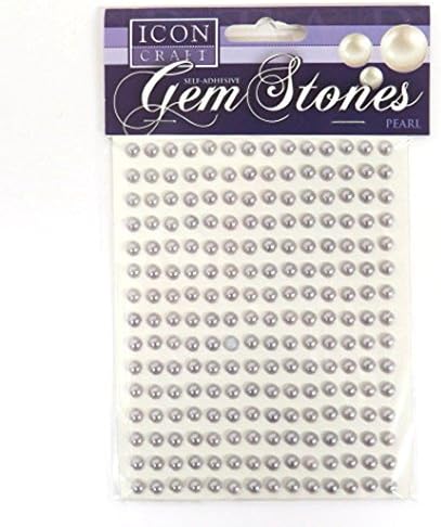 Icon CraftPearl Gem Stones 6mm, Self Adhesive - Silver, Pack of 210