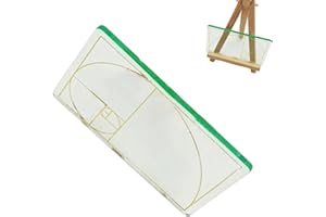 Murman Mirino a taglio dorato | Golden Ratio Viewfinder | Mirino acrilico con taglio dorato | Cercatore di composizione Fi-bonacci Per fotografia, pittura, disegno | Strumento di composizione