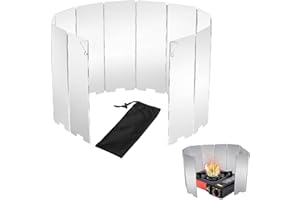 SEMINISMAR Pare-Vent Pliable Aluminium,Plaques Pare-Brise de Camping,Camping Plein Air Pare-Brise,Protection antivent pour réchaud à gaz Pliable,pour Camping Réchaud Extérieur,Pique-Nique (10 Plaques)
