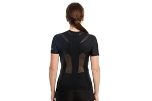 Anodyne® Posture Shirt avec fermeture éclair - Femmes | Correcteur De Posture Du Dos & Épaules | Posture Corrector Tee Shirt | Réduit la douleur et la tension | Small - Noir