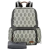 lekebaby Wickeltasche Rucksack mit Windel Bärendesign Matte für Mom und Dad, grau
