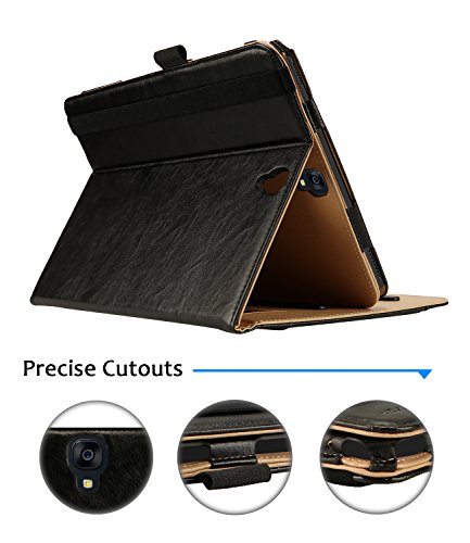 Galaxy Tab S3 9.7 Hülle, Yoozon Premium Leder Schutzhülle Karte Dokumententasche, Stylus Halter, elastischer Gurt für Samsung Galaxy Tab S3 (9,7 Zoll, SM-T820 T825) - 3