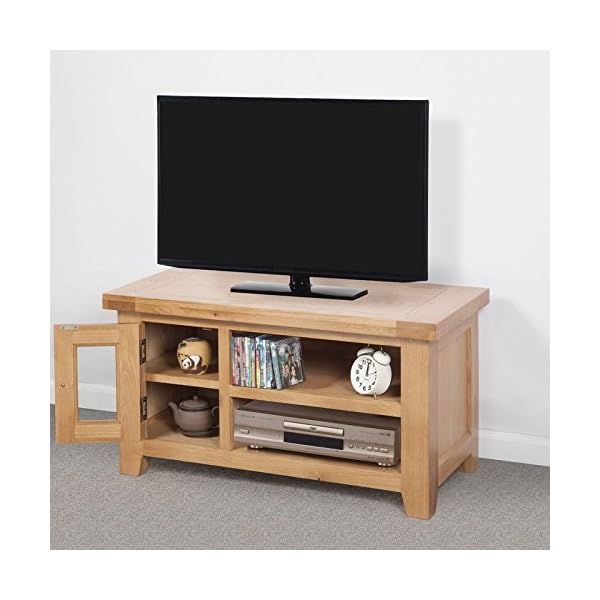 Devon Solid Oak Small TV Unit/Natural Oak Lacquer Fully Assembled Small TV Stand/Living Room Furniture/Hallway Furniture/Dining Room Furniture/Bedroom Furniture - Image 3