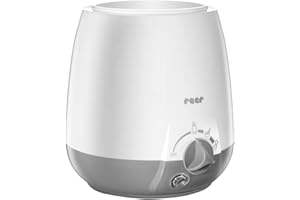 reer Babykostwärmer Simply Hot für Fläschchen und Gläschen, mit Warmhaltefunktion, Weiß/Grau, 1 Stück (1er Pack)