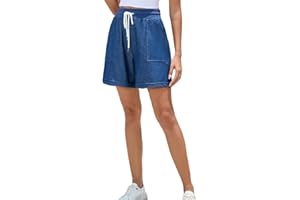 Enjyam 100% Cotone Bermuda Pantaloncini da Donna con Orlo Piegato Pantaloni Corti Sportivi Pantaloncini da Pigiama