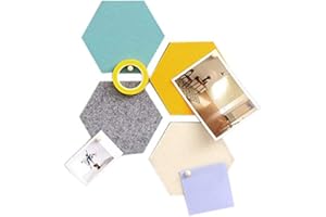 MCLEULLA Set of Felt Cork Board Tiles, Wall Bulletin Board Hexagon Square Circle Pin Board w/Self Adhesive to Keep Photos Memos Display Board Pads Pictures Drawing Goals Notes Colorful Foam Wall Decorative