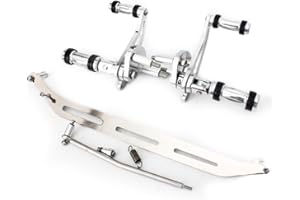 TARAZON Argent Commandes Avancées Repose-Pieds pour Yamaha XVS400 Dragstar 1996-2001, V-Star XVS 650 1998-2016