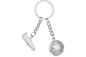 Porte-Clés de Football pour Garçons Porte-Clés de Chaussures de Football en Argent Porte-Clés de Ballon de Foot Porte-Clés de Fantaisie en Métal Porte-Clés de Fan de Sport pour Sac Clé