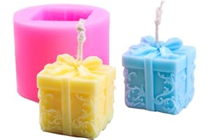 SHUNFAJI Moule à Bougie en Silicone, Boîte-Cadeau De Noël en Forme De Moule à Bougie De Savon Fait Maison, Artisanat Cadeau Bricolage pour La Décoration De La Maison