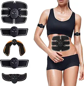 Ritmo Body Mobile-Gym 6 Pack EMS Tummy Flatter, Weight Loss Muscle Toning/Fitness Technology Kit 6 Pack Abs, Wireless Electro Pad Portable Gym Trainer for Men/Women