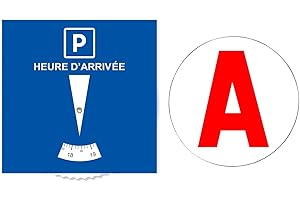 Kit Jeune Conducteur INDISPENSABLE ✯✯ÉCO-RESPONSABLE✯✯ Accessoire Voiture Interieur Pack Disque Bleu de Stationnement Zone Bleue + A Magnetique Jeune Conducteur Lot 2 Accessoires Auto (GARANTIE À VIE)