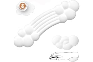 FELICON Almohadilla Reposamuñecas para Teclado y Ratón, Keyboard Wrist Support + Mouse Pad Wrist Rest + Coaster, Ergonómica Espuma de Memoria Apoyo Muñeca para Tescribir,Portátil,Oficina,Hogar,Juegos - Blanco