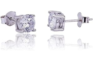 REMO GAMMELLA Orecchini Punto Luce Donna argento 925 e Zirconi - Orecchini bambina argento - Orecchini argento punto luce e zirconi bianchi - Misure da 3 a 7 mm