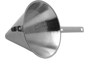 GENWARE Conical Strainer 8.5", Volume: 230ml; 23cm Dia - Hook and Handle, Crafted from Robust Stainless Steel