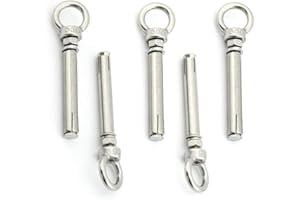 Chiloskit Lot de 5 boulons d'ancrage en acier inoxydable M10 304 de style brut, 70 mm de long (M10 x 70 mm)