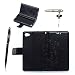 Produktbild Sony Xperia Z5 Compact Hülle, Sony Xperia Z5 Mini Schutzhülle, Alfort 3 in 1 Lederhülle / handyhüllen Fashion Design Premium PU Leder Hohe Qualität Tasche Case Cover Kasten Abdeckung Wallet für Sony Xperia Z5 Compact / Sony Xperia Z5 Mini 4.6" Smartphone Funktion Standfunktion Unterstützte Telefone und Magnetverschluss mit Schmetterling ( Schwarz ) + Alfort Schwarz Stylus Pen + Netter Staub Stecker