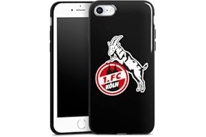 DeinDesign Slim Case extra dünn kompatibel mit Apple iPhone 8 Silikon Handyhülle schwarz Hülle 1. FC Köln transparent Logo