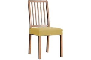 XIANYU Fundas De Asiento Jacquard para Sillas De Comedor Estiramiento Asiento De Silla Cojín Fundas Lavables Extraíbles Comedor Cocina Fundas para Sillas (Crema,Set of 6)