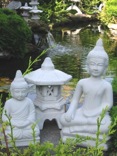 2 x BUDDHA + YUKIMI klein japanische Steinlaterne - 4