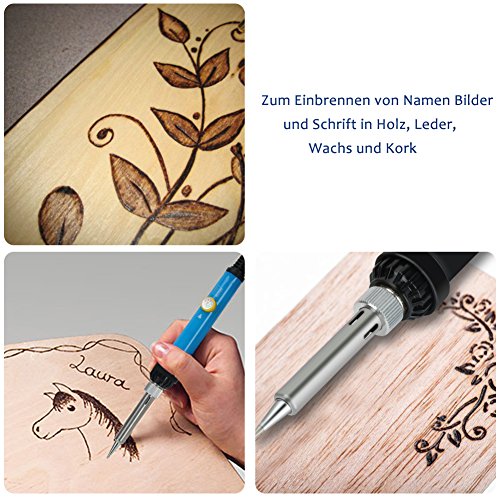 KYG Lötkolben Set 18er Elektro Lötset 60W 220V einstellbare Temperatur Schweißen 200-450 ℃ mit Lötspitzen Entlötpumpe usw. - 6