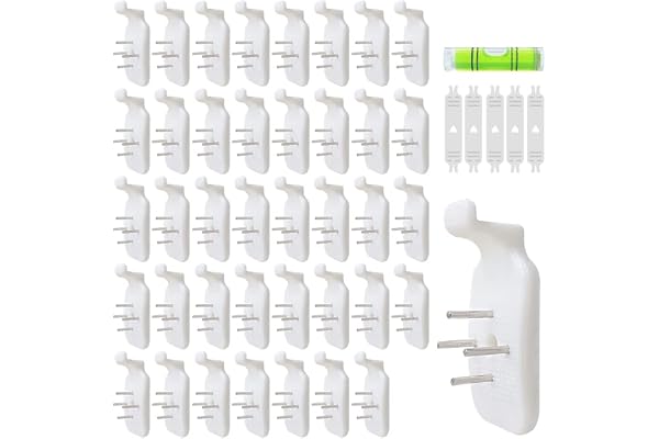 HLIWS Crochet béton,Cadre Photo Crochet Photo Mur-40 Pièces,Crochet Mural en Plastique Invisible,idéal pour suspendre un cadre photo,une horloge