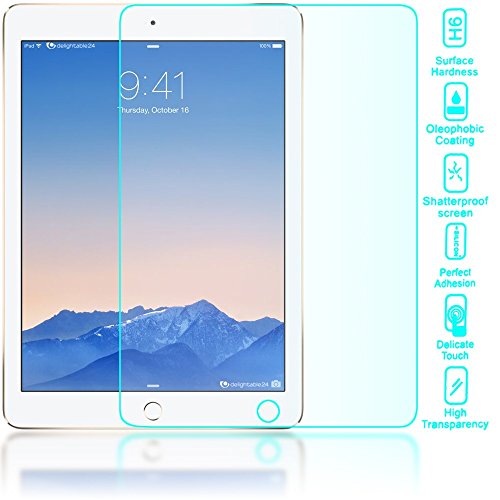 delightable24 Tempered Glass Panzerglasfolie Displayfolie für Apple iPad AIR & AIR 2 Tablet – Kristall Klar - 3