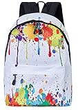 TUONROAD Cool 3D Printed Backpack White Tiedye Casual School Travel Laptop Backp