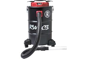 RocwooD Ash Vacuum Cleaner 20L 1200W Collector Fireplace BBQ Stoves Home Workshop Grills Fire Pits Log Burners Chimineas HEPA Filter Bagless Dust Debris