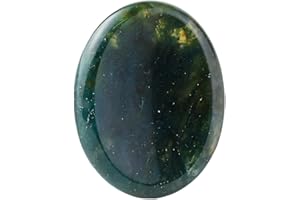 OUUBUUY Piedra molesta del pulgar de cuarzo rosa para el tratamiento de la piedra de palma del bolsillo de piedra de cristal - alivia la ansiedad y el estrés (ágata musgosa)